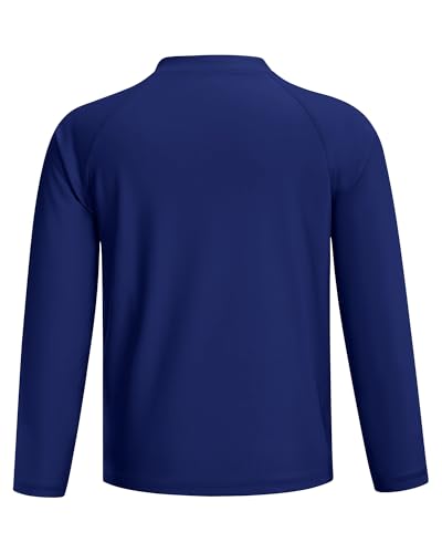 Image of Runhit Boys UPF 50+ Rash Guard Long Sleeve Zip Up 2T to Youth UV Sun Protection Shirt for Beach Surf Fish Quick Dry