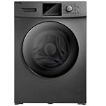 HYE Washing Machine - Washer, 9KG Drum, 1400RPM, A Energy Rating, Freestanding Design, Quiet 76 dB Operation, 16 Programmes, Super Quick & Eco Wash, Dark Silver - W0109RT14DS07
