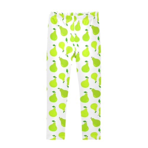 Girls Leggings Size 4T Pear Leaves Stretchy Tights Girl Clothes Comfortable Pants for Dance Running