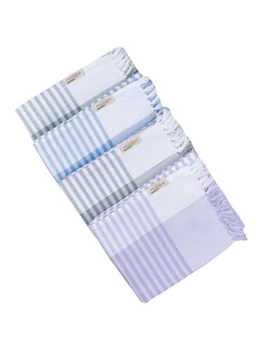 Image of RAMRAJ COTTON Pack Of 4 Cotton Bath Towel Set Crafted For Softness| Durability| And Comfortable Daily Use