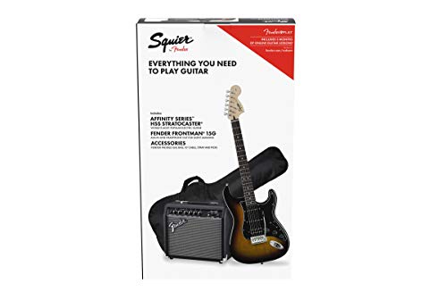 Squier by Fender Affinity Stratocaster HSS Beginner Electric Guitar Pack with Gig Bag, Amp, Strap, Cable, Picks, and Fender Play Subscription - Brown Sunburst (371824032) - Thumbnail 2