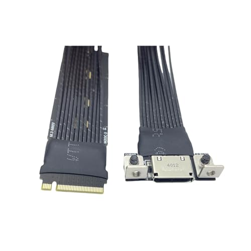 JMT M.2 NVMe M Key to Oculink 4i / SFF8611 Extension Cable PCIe4.0 X4 Gen3 4 Compatible with T10 / SAS-4 SFF-8612 (15cm)