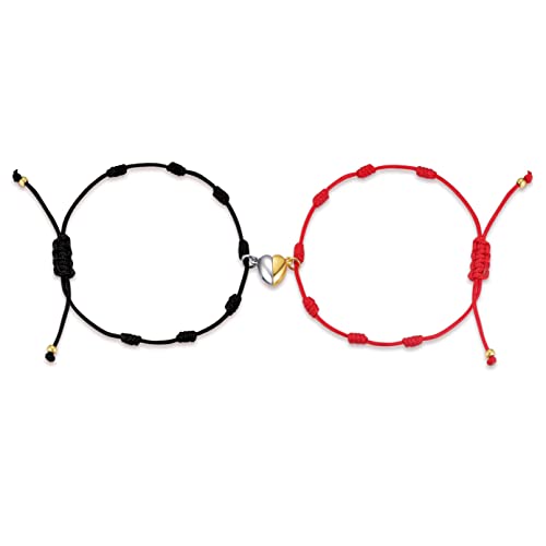 ilasif Bracelet Aimantée 7 Noeuds Rouges de la Destinée | Kabbale Couple Cadeau de Meilleur Ami pour Couples, Hommes, Femmes et Famille