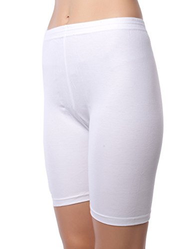 Image of BodyForm Women's Interlock Cotton White Cycling Shorts