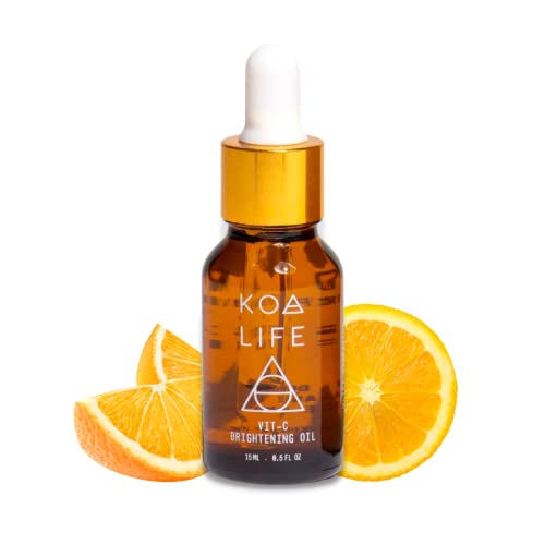 Koa Life Vitamin C Brightening Oil For Face, Anti Aging Serum With Vitamin E, Rosehip, Hemp, Safflower Oil, Grape Seed Oil, Hydrating, Reduce Dark Spots, Fine Lines And Wrinkles, 0.5 Fl Oz #TOP18