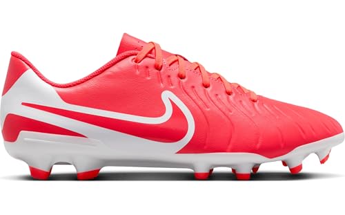 Nike Tiempo Legend 10 Club Multi-Ground Low-Top Soccer Cleats (DV4344-800, Hot Lava/White) Size 5.5