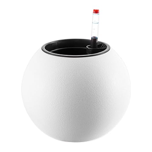 Macetas de flores para interiores, macetas de agua automáticas, contenedores florales en forma de bola, 7,87 x 6,69 pulgadas, diseño de autoragua, decoración interior, mejor para el hogar y la oficina