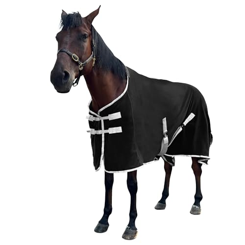 Image of Polar Fleece Horse Exercise Sheet,Winter Blanket, Polar Wool Cooling Blanket (Back Length 78in Horse Height 57in(145cm))