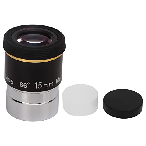 Zunate Telescope Eyepiece, 15mm 1.25inch Super Wide Angle Telescope Lens 66 Degree Apparent Field Telescope Accessory