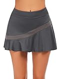 Falda de tenis de dos capas: falda de tenis con diseño de pantalones cortos integrados que te permite moverte sin preocupaciones. Además, los pantalones cortos tienen una longitud perfecta que es muy cómodo para correr de larga distancia.