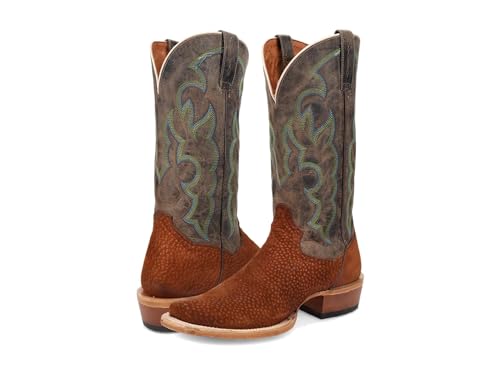 Image of Dan Post Boots Mens Cappy Carpincho Embroidered Pull On Square Toe Dress Boots Mid Calf - Brown