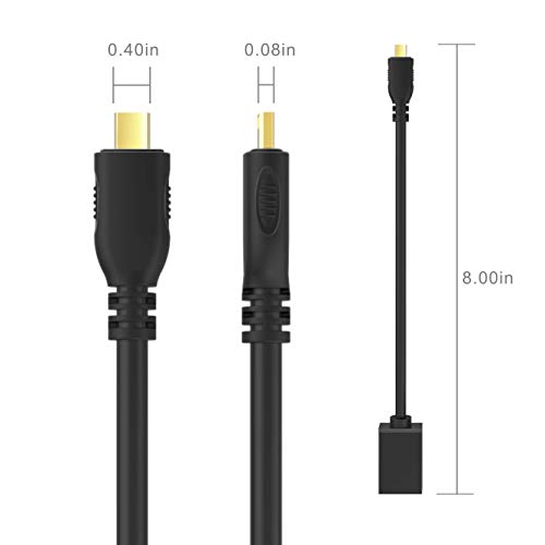 Gana Micro Hdmi To Hdmi Adapter Cable, Micro Hdmi To Hdmi Cable (Male To Female) For Gopro Hero And Other Action Camera/Cam With 4K/3D Supported #TOP4