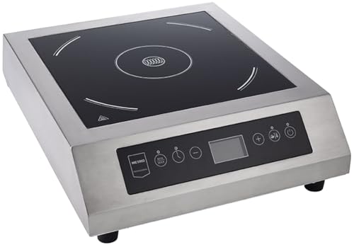 METRO Professional Plaque à Induction XL GIC3140, 39x49.5x13.3 cm, Dia. 32 cm, Indicateur LED, 60-240°C, 10 Niveaux de Cuisson
