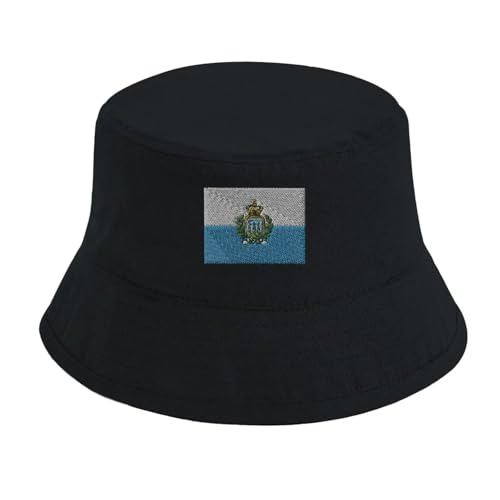 Chapeau bob drapeau de Saint-Marin en tissu léger pour adulte