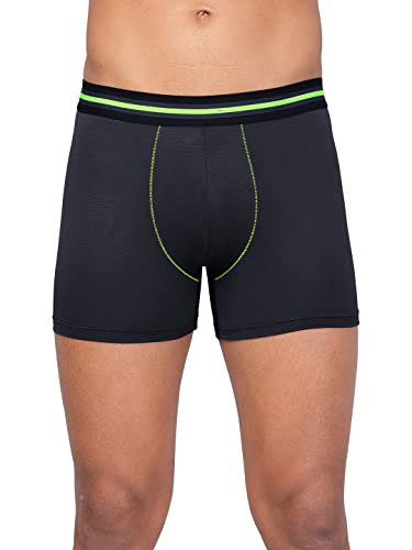 Image of TECHNOSPORT Men's Colorblock Trunks Underwear with ElastoLITE 4 Way Stretch Lightweight Breathable Moisture Wicking Soft Anti Odour Anti Microbial Comfort Fit Boxer Briefs Innerwear for Men