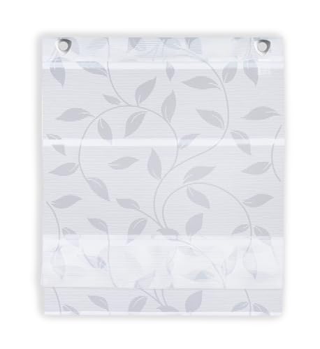 Schmidtgard Bambusoptik Blätter Raffrollo Weiß 70x210