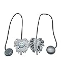 Magnético Speed Clix Pack de 2 alzapaños magnéticos con diseño de hoja plateada de resina.