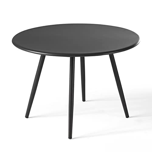 Oviala Table Basse de Jardin Ronde en métal Gris Anthracite 40 cm - Palavas
