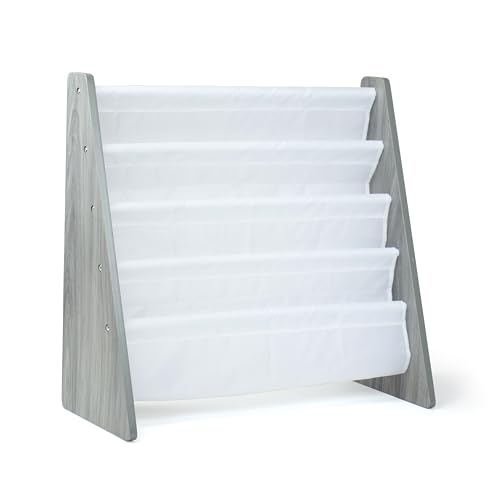 Humble Crew 4-Tier Kids Bookshelf, Camo Wood/Green - Premium Book Shelf for Kids Rooms with Four Deep Pockets - Toddler Sling Book Rack with Deep Sleeves, Nursery Bookcase Organizer by Humble Crew - Used condition - CA$40.40
