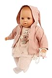 Schildkröt Puppe Amy mit Schnuller 45 cm Mal (Mal Haar, braune Schlafaugen, Baby Puppe inkl. Kleidung)