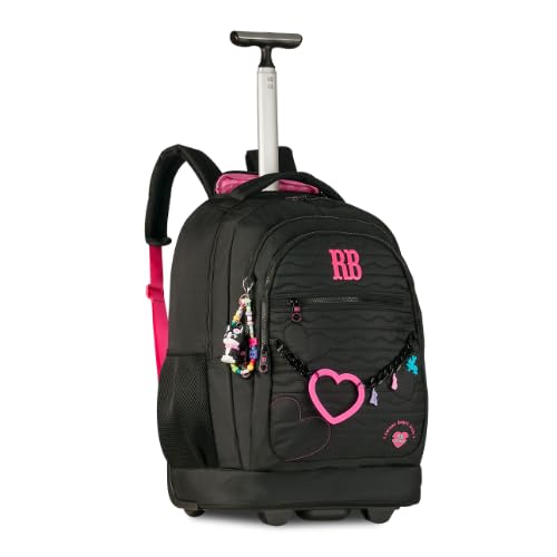 Mochila Rodinha Rebecca Bonbon Heart Beats 19 | Rb27009 (Preto)