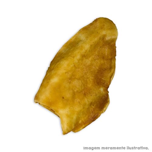 Orelhas Bovinas Com Cobertura de Pasta de Frango 100% Naturais para Cães, Sem Corantes Artificiais,