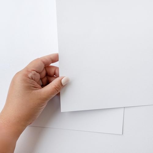 American Crafts 5x7" Textured Cardstock Pack - Solid White, 60 Sheets - Thumbnail 3