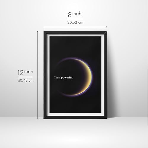 Image of Wall Framed Posters | 8x12 inch size | Motivational Quotes Posters | inchI'm Powerful inch Motivational Photo Frame - Inspirational Wall or Desk Decor for Home, Office, and Study