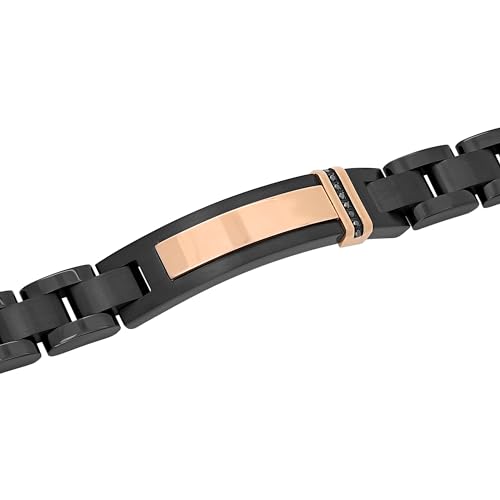 Men's Premium Stainless Steel -Accented ID Bracelets Collection - Hypoallergenic, Fold Over Clasp, Various Lengths4