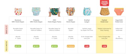 Image of superbottoms Padded Underwear for Babies & Toddlers, 3 Layers of Premium Cotton & DryFeel Layer, Ideal for Diaper-Free Time & Mess-Free Potty Training Pants, Pack of 2