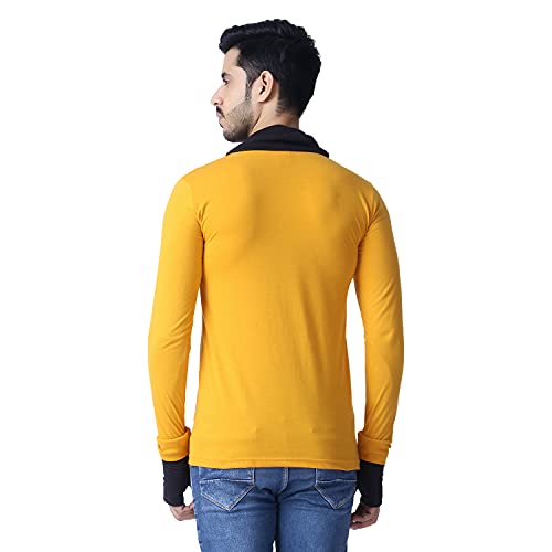 Image of Black Collection Men's Attached Muffler Full Sleeve T-Shirt(SKU: BCN0023)