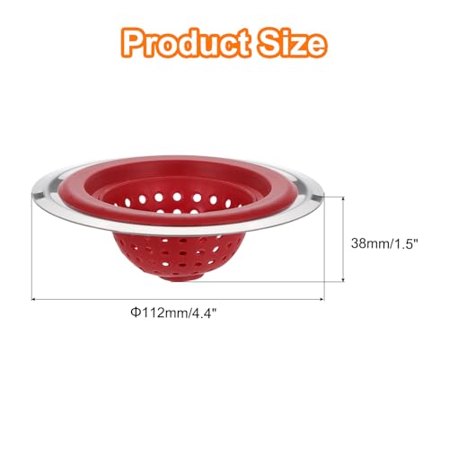 Colador para fregadero de silicona uxcell 2 piezas rojo miniatura 2