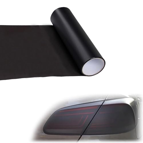 Film teinté pour phares de voiture, 120 x 30 cm, film teinté en vinyle, pour phares de voiture, feux antibrouillard, feux arrière, noir mat
