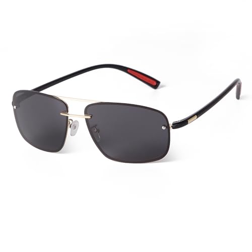 Image of Ultra Lightweight Polarized Square Aviator Sunglasses for Men Women Trendy Fashion Double Bridge Pilot Sun Glasses