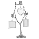 VOSAREA Árbol de Fotos Diseño Original de Aleación de Zinc en Color Plata Creativo Colgante para Exhibir y Almacenar Fotos para Decoración del Hogar y Dormitorio