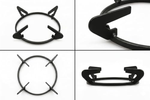 Image of Heavy Duty Pan Support Ring for Glass Top Gas Stoves | Durable Metal Frame | Size 15 x 15 x 5 cm | Pack of 2