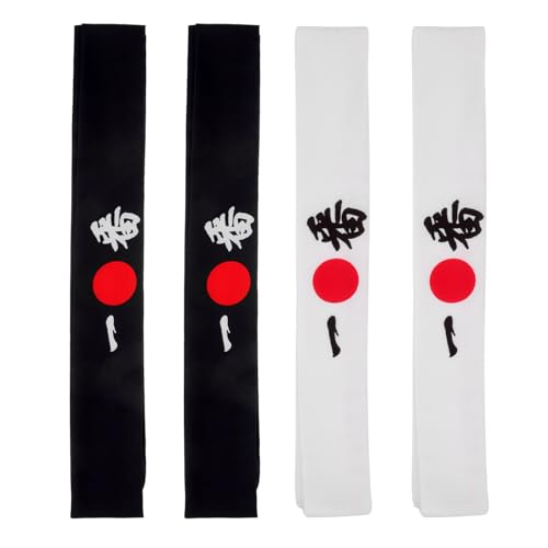 Pañuelos de cabeza japoneses estilo samurái de 4 piezas en tonos azules