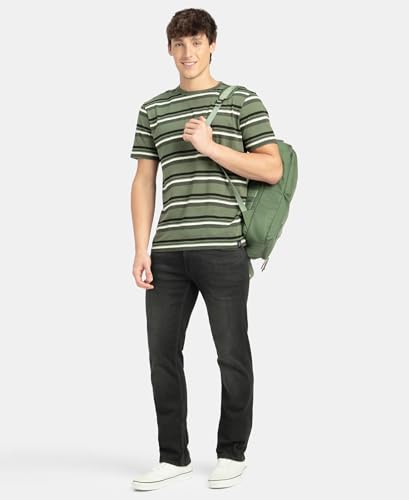 Image of Jockey 2715 Men Super Combed Cotton Rich Striped Round Neck Half Sleeve T-Shirt