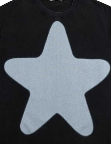 Aelfric Eden Oversized Star Graphic Tees Men Vintage Washed Heavyweight Cotton Trendy Streetwear T Shirts Unisex