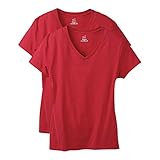 Hanes Women’s Perfect-T Short Sleeve V-Neck T-Shirt (2-pack)