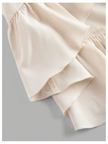 Floerns Girl's Asymmetrical Layered Ruffle Dress Ruched A Line Birthday Party Midi Dresses4