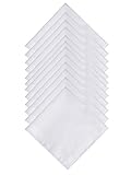 The Forest Saver Pure Cotton Men's Handkerchief/Hankies with Hem White, 12 pack, 16
