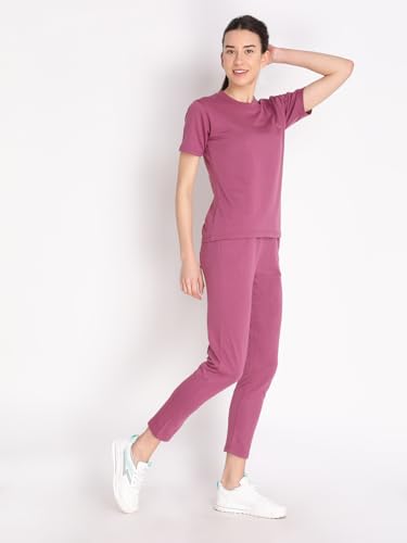 Image of CHKOKKO Casual Co ord Set for Women Stylish Summer Wear Cord Half Sleeves Round Neck Track Suit Coords Travelling Outfit Western Ladies Co ords Onion 5XL