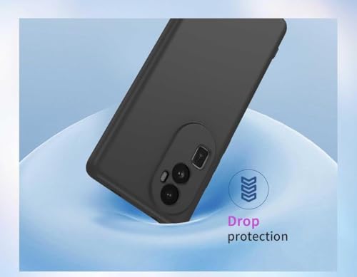 Image of BlazeTech for [ Oppo Reno 12 Pro 5G / Reno12 Pro 5G ] Liquid Silicone Back Case Cover Flexible |Inner Lining| with Camera Protection Back Cover for [ Oppo Reno 12 Pro 5G / Reno12 Pro 5G ] - Black