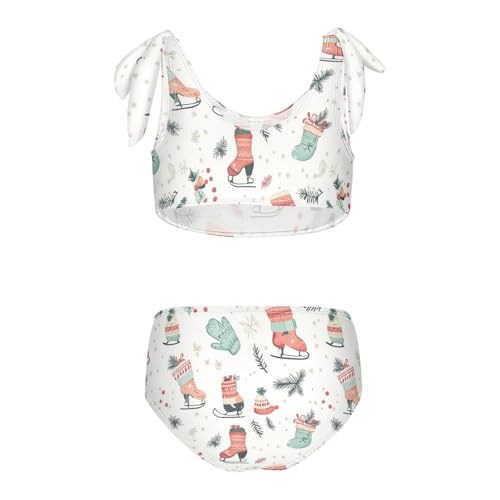 Wusikd Ice Skates Girls Swimsuits Two Piece Cute Swimwear Bikini Set for for Girls Size 3T2