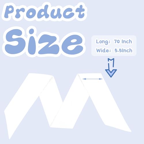 Image of Newborn Swaddle Sash, Soft Cotton Bow Decorative Strap for Swaddles, Adorable Maternity Bow Sash, 70x5.5 Inch, White