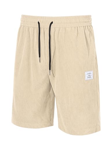 TARAINYA Corduroy Kurze Hosen Herren Baumwolle Kordelzug Shorts Herren Sommer Stretch Freizeitshorts mit Taschen – Bild 4