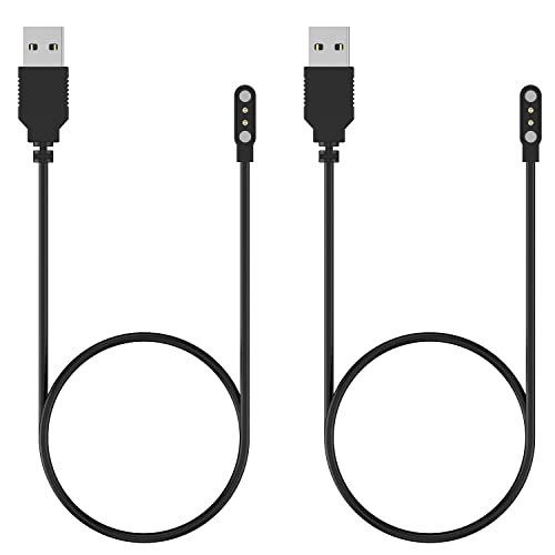 Popglory Cable Cargador para P66, Cable de Carga de Repuesto USB Llamada Bluetooth Reloj Inteligente, Cable de Alimentación de Carga Rápida Compatible con Smart Watch P66（1/2PCS）