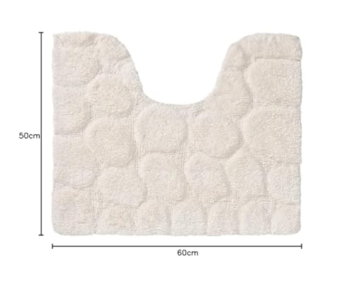 Sealskin Pebbles Pedestal Mat, Cotton, Ivory, 50 x 1.5 x 60 cm, 50 x 60 cm (Rectangular) - Image 2