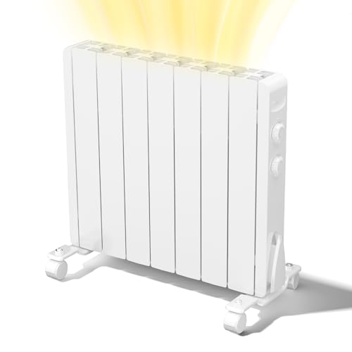 Plug-in Electric Wall Heater 1500W Portable Convection Panel Heaters for Bathroom Indoor Use Knob Switch Controlled Electric Heater Energy Efficient